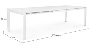 Tavolo Allungabile 200/300x110 Bianco - Konnor