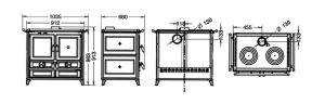 Cucina a legna Viola Evo Bordeaux - Thermorossi