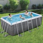 Piscina Power Steel rettangolare rattan 404x201x100 cm