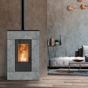 Stufa a pellet SlimQuadro Lumia Stone - Thermorossi