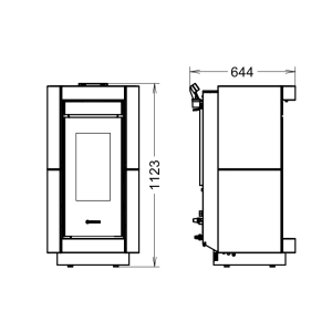 Thermostufa a pellet - Thermorossi Dorica Idra 13 Stone