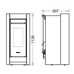 Termostufa a pellet Essenza Idra 18 Stone EVO5 - Thermorossi