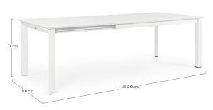 Tavolo Allungabile Konnor 160-240x100 Bianco