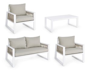 Set 4 Salotto CC Captiva Bianco Bizzotto