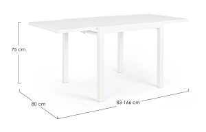 Tavolo Allungabile Pelagius 83-166x80 Bianco Bizzotto