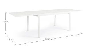 Tavolo Allungabile Pelagius 135-270x90 Bianco