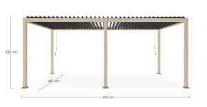 Pergola in Alluminio Ocean 3.6x6 Natural-Antracite