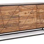 Credenza Egon 3A: Legno Acacia Massello e Acciaio