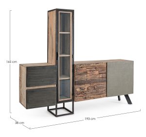 Credenza Manchester 2A-2C: Legno Mango, Acciaio